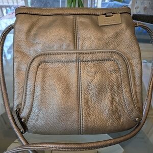 Tignanello Silver Gray Crossbody Purse